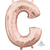 Foil Balloon - Mini Letter Rose Gold C 16 Inch Air-Filled Only