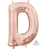 Foil Balloon - Mini Letter Rose Gold D 16 Inch Air-Filled Only