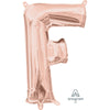 Foil Balloon - Mini Letter Rose Gold F 16 Inch Air-Filled Only