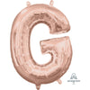 Foil Balloon - Mini Letter Rose Gold G 16 Inch Air-Filled Only