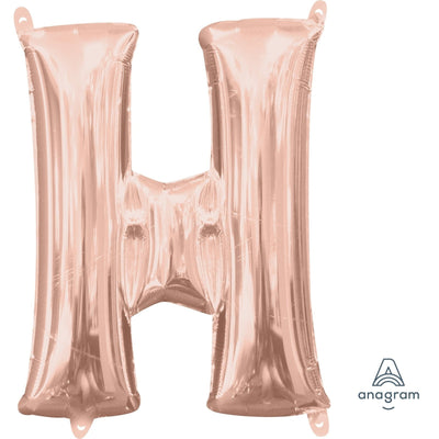 Foil Balloon - Mini Letter Rose Gold H 16 Inch Air-Filled Only