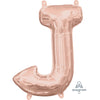 Foil Balloon - Mini Letter Rose Gold J 16 Inch Air-Filled Only
