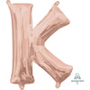 Foil Balloon - Mini Letter Rose Gold K 16 Inch Air-Filled Only