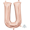 Foil Balloon - Mini Letter Rose Gold U 16 Inch Air-Filled Only