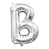 Foil Balloon - Mini Letter Silver B 16 Inch Air-Filled Only