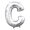 Foil Balloon - Mini Letter Silver C 16 Inch Air-Filled Only