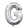 Foil Balloon - Mini Letter Silver G 16 Inch Air-Filled Only