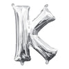 Foil Balloon - Mini Letter Silver K 16 Inch Air-Filled Only