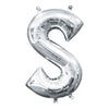 Foil Balloon - Mini Letter Silver S 16 Inch Air-Filled Only