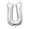 Foil Balloon - Mini Letter Silver U 16 Inch Air-Filled Only