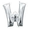 Foil Balloon - Mini Letter Silver W 16 Inch Air-Filled Only