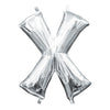 Foil Balloon - Mini Letter Silver X 16 Inch Air-Filled Only