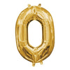 Foil Balloon - Mini Number Gold 0 16 Inch Air-Filled Only