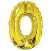 Foil Balloon - Mini Number Gold 0 16 Inch Air-Filled Only, Not Packaged