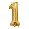 Foil Balloon - Mini Number Gold 1 16 Inch Air-Filled Only