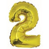 Foil Balloon - Mini Number Gold 2 16 Inch Air-Filled Only, Not Packaged