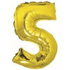 Foil Balloon - Mini Number Gold 5 16 Inch Air-Filled Only, Not Packaged