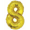 Foil Balloon - Mini Number Gold 8 16 Inch Air-Filled Only, Not Packaged