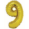 Foil Balloon - Mini Number Gold 9 16 Inch Air-Filled Only, Not Packaged