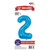 Foil Balloon - Mini Number Light Blue 2