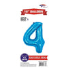 Foil Balloon - Mini Number Light Blue 4