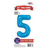 Foil Balloon - Mini Number Light Blue 5