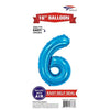 Foil Balloon - Mini Number Light Blue 6