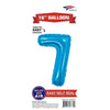 Foil Balloon - Mini Number Light Blue 7