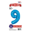 Foil Balloon - Mini Number Light Blue 9