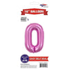 Foil Balloon - Mini Number Light Pink 0