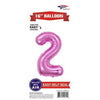 Foil Balloon - Mini Number Light Pink 2