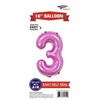 Foil Balloon - Mini Number Light Pink 3