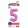 Foil Balloon - Mini Number Light Pink 5