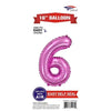 Foil Balloon - Mini Number Light Pink 6