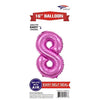 Foil Balloon - Mini Number Light Pink 8