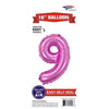 Foil Balloon - Mini Number Light Pink 9