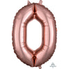 Foil Balloon - Mini Number Rose Gold 0 16 Inch Air-Filled Only