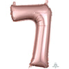 Foil Balloon - Mini Number Rose Gold 7 16 Inch Air-Filled Only