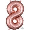 Foil Balloon - Mini Number Rose Gold 8 16 Inch Air-Filled Only