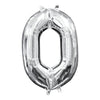 Foil Balloon - Mini Number Silver 0 16 Inch Air-Filled Only