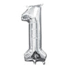 Foil Balloon - Mini Number Silver 1 16 Inch Air-Filled Only