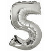 Foil Balloon - Mini Number Silver 5 16 Inch Air-Filled Only, Not Packaged