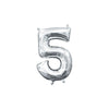 Foil Balloon - Mini Number Silver 5 16 Inch Air-Filled Only