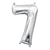 Foil Balloon - Mini Number Silver 7 16 Inch Air-Filled Only