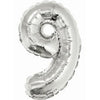 Foil Balloon - Mini Number Silver 9 16 Inch Air-Filled Only, Not Packaged