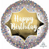 Foil Balloon - Satin Gold Burst Birthday