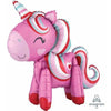 Foil Balloon - Sitter Unicorn Love Air Inflate