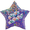 Foil Balloon - Star Hbdy Purple 20"