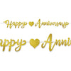 Foil Happy Anniversary Banner Gold; Foil 2 Sides;