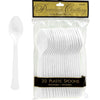 Frosty White Premium Heavy Weight Plastic Spoons